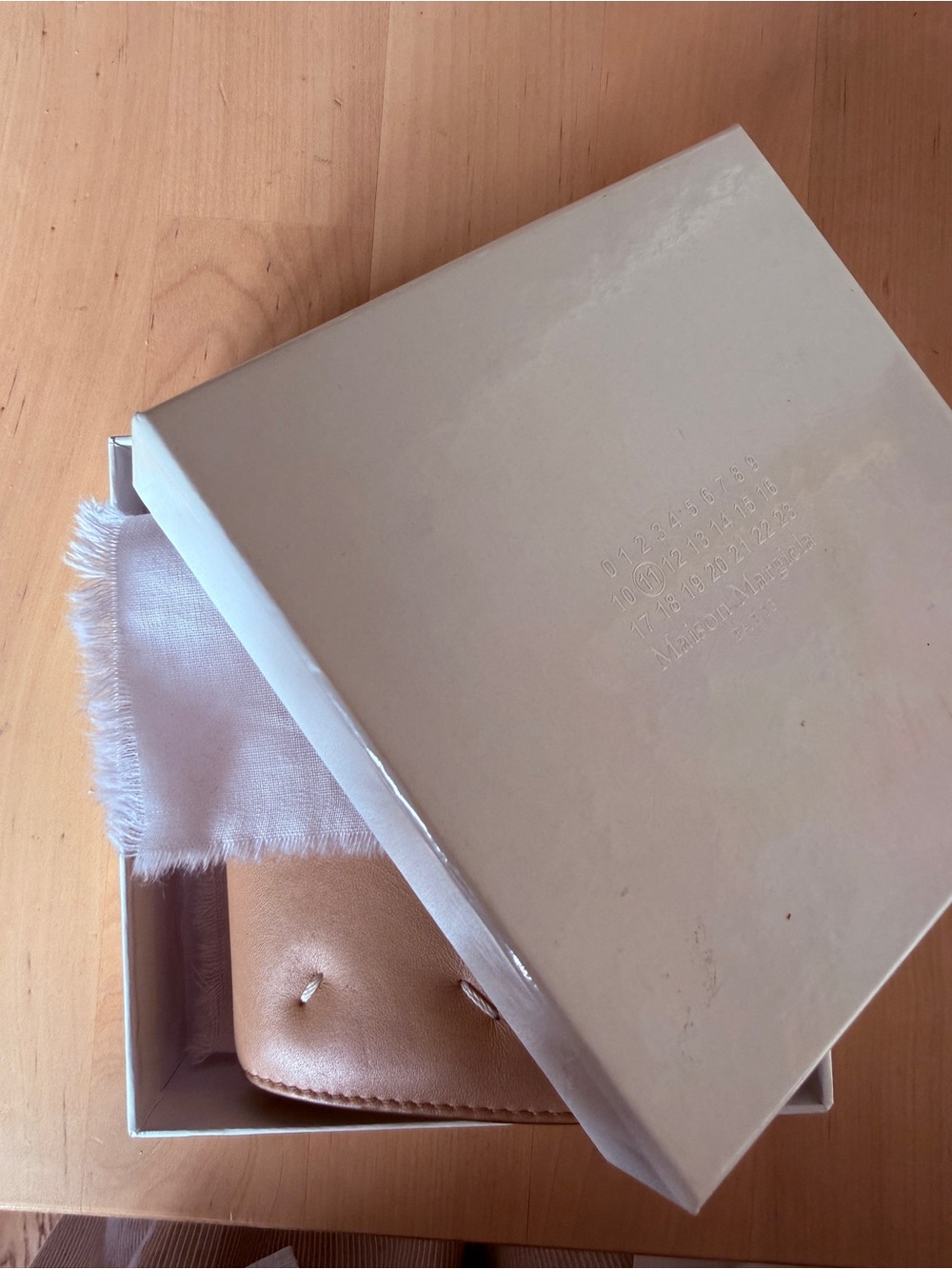Maison Margiela Tan Leather Compact Wallet - Minimal Stitch Accent - Picture 6 of 7